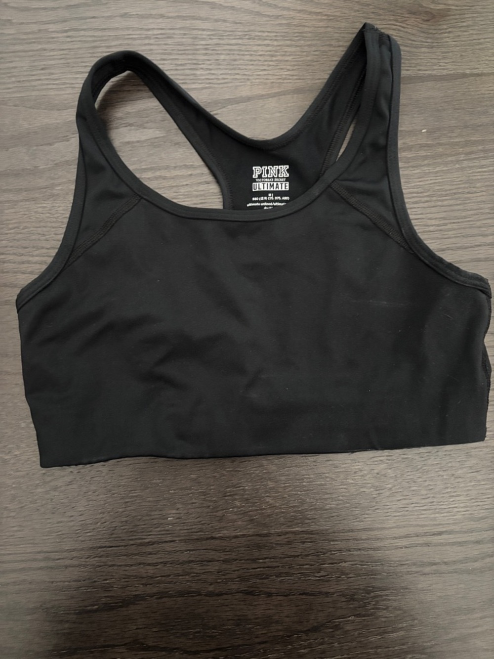 PINK Victoria's Secret Black Racerback Sports Bra